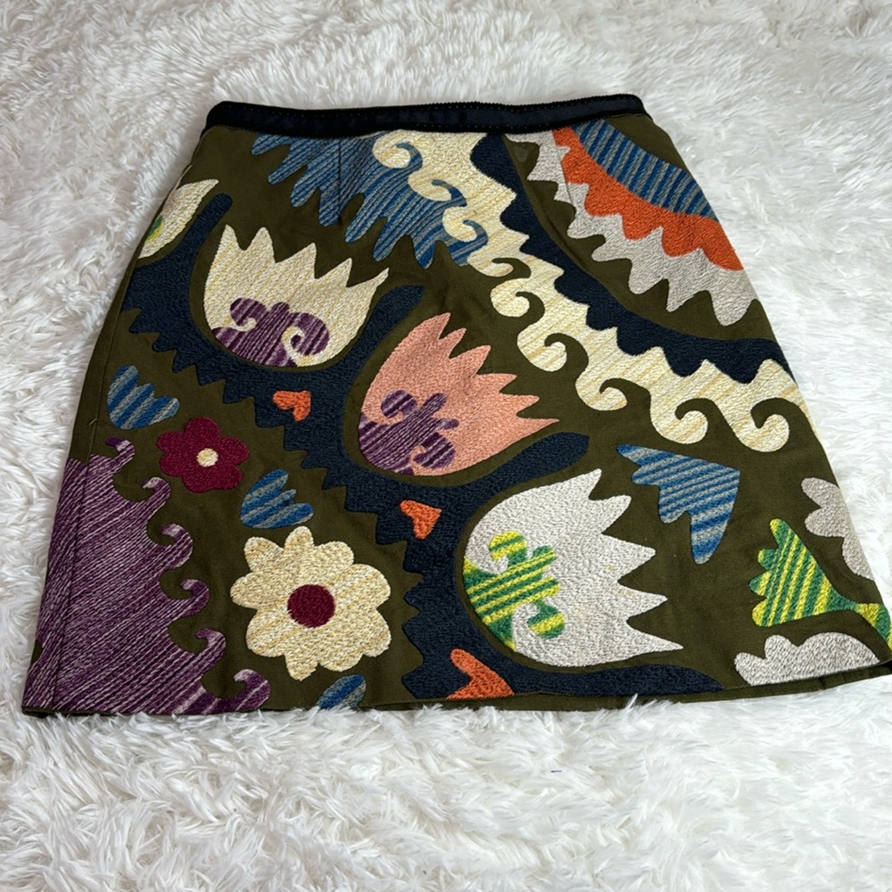 Anthropologie Multicolor Patterned Mini Skirt